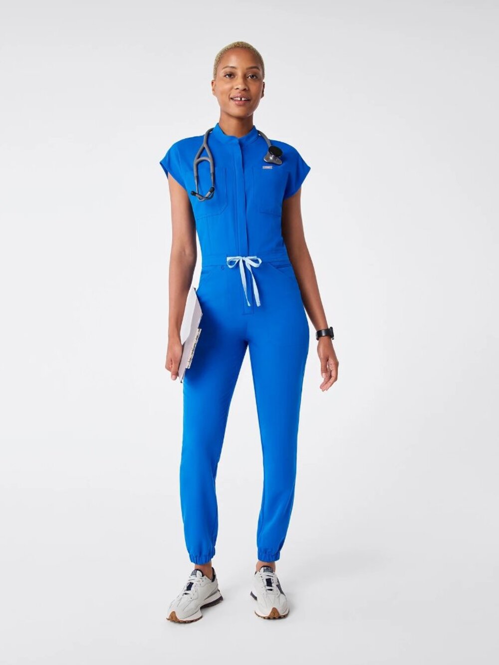 Figs Rafaela Jogger Scrub Jumpsuit Royal Blue Size Small Workwear Healthcare